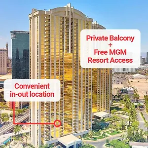 Lady Luck's Vista - Private Balcony - Full Kitchen - Two Full Baths - Jetted Tub - Full Mgm Grand Access W No Fee At Mgm Signature Las Vegas